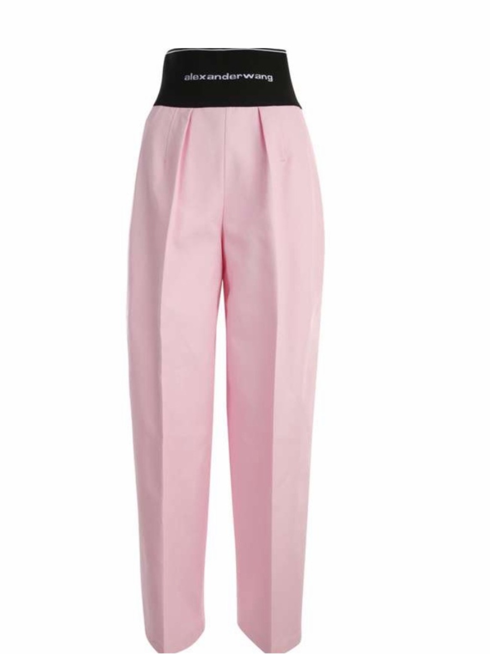 ALEXANDER WANG White Elastic Logo Carrot Trousers 0